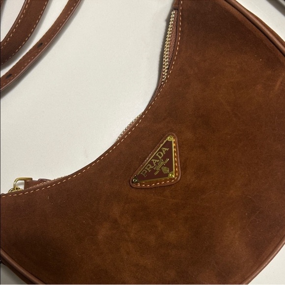 Prada Tan Suede Crossbody Bag - Picture 2 of 2